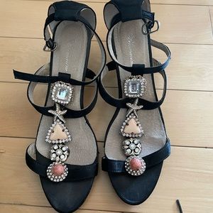 Blumarine Black Embellished heeled sandals